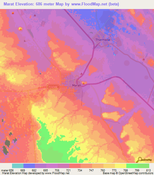 Marat,Saudi Arabia Elevation Map