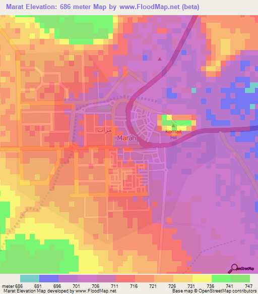 Marat,Saudi Arabia Elevation Map