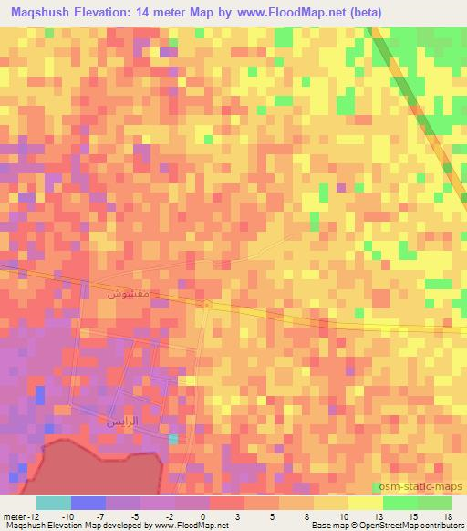 Maqshush,Saudi Arabia Elevation Map
