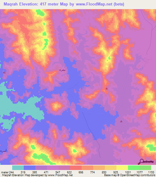 Maqrah,Saudi Arabia Elevation Map