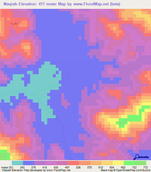 Maqrah,Saudi Arabia Elevation Map