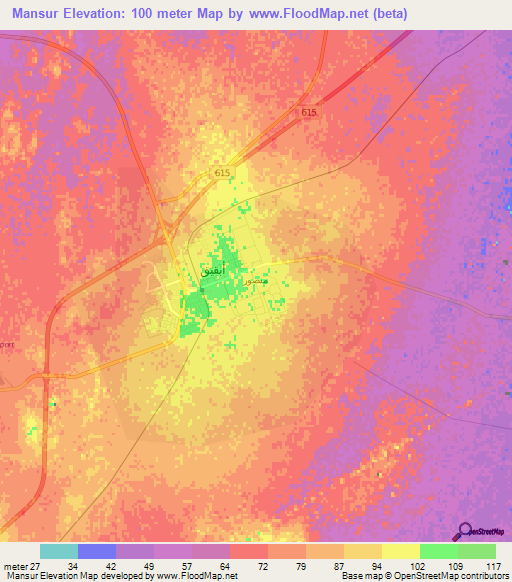 Mansur,Saudi Arabia Elevation Map