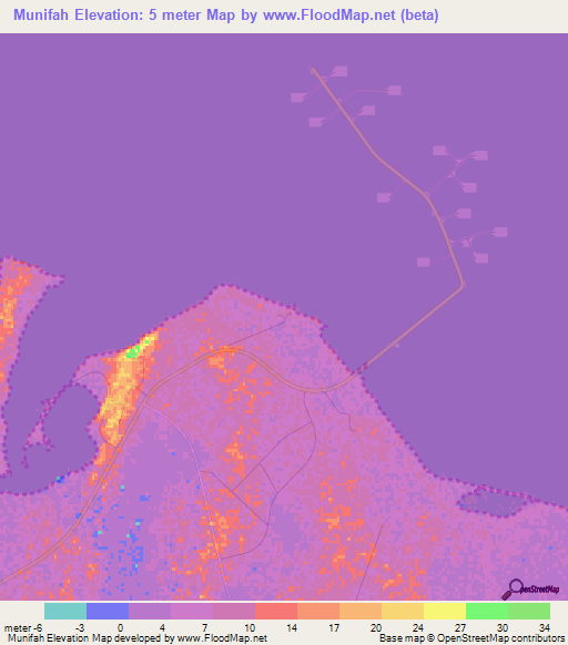 Munifah,Saudi Arabia Elevation Map