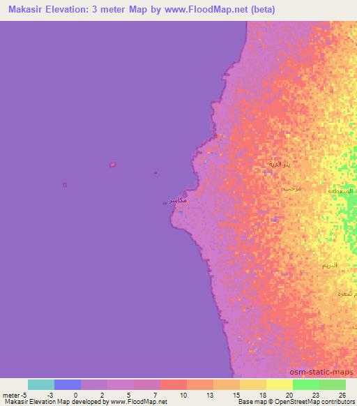 Makasir,Saudi Arabia Elevation Map