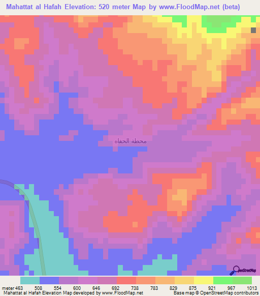 Mahattat al Hafah,Saudi Arabia Elevation Map