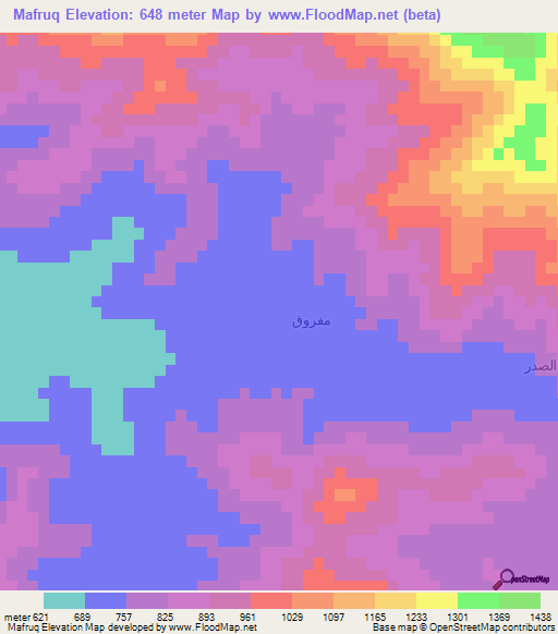 Mafruq,Saudi Arabia Elevation Map