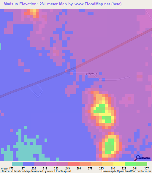 Madsus,Saudi Arabia Elevation Map