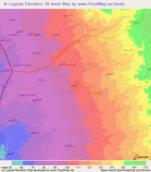 Al Luqiyah,Saudi Arabia Elevation Map