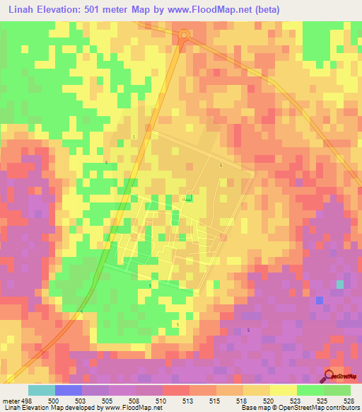 Linah,Saudi Arabia Elevation Map