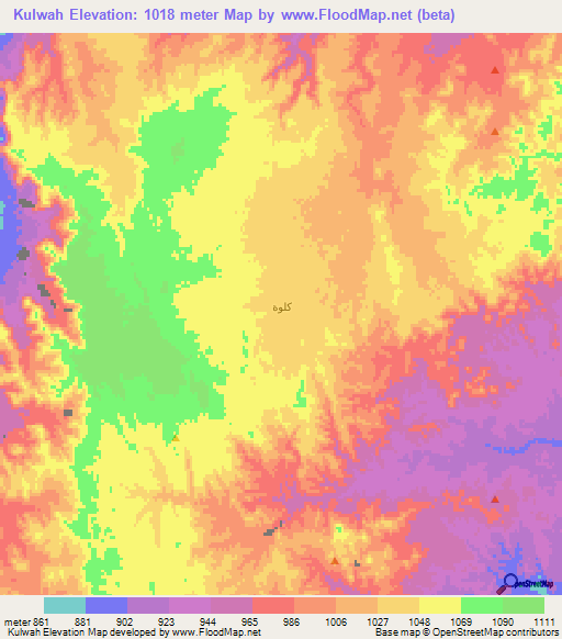 Kulwah,Saudi Arabia Elevation Map