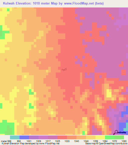 Kulwah,Saudi Arabia Elevation Map