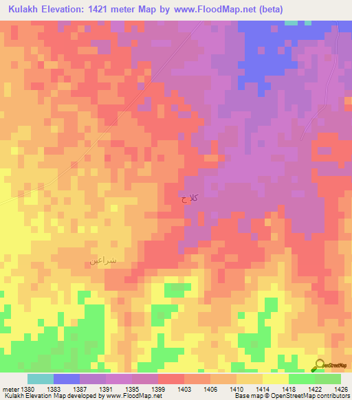 Kulakh,Saudi Arabia Elevation Map