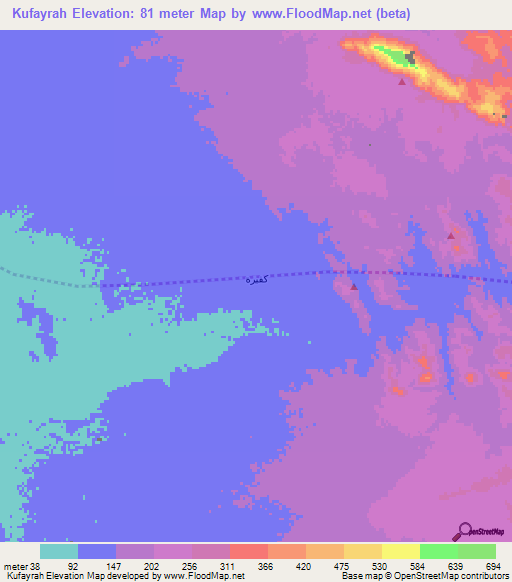 Kufayrah,Saudi Arabia Elevation Map