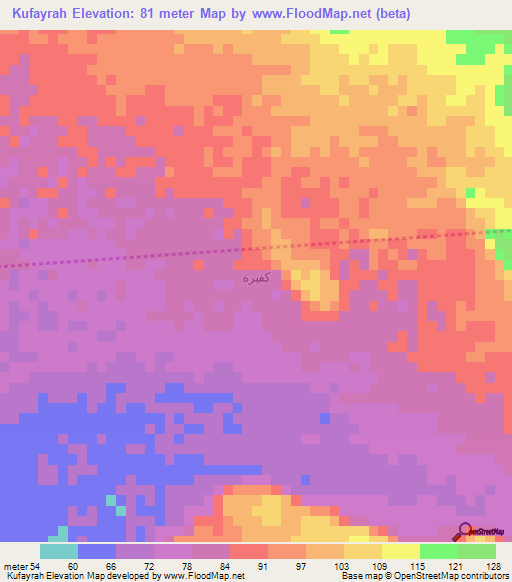 Kufayrah,Saudi Arabia Elevation Map