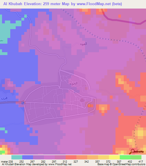 Al Khubah,Saudi Arabia Elevation Map