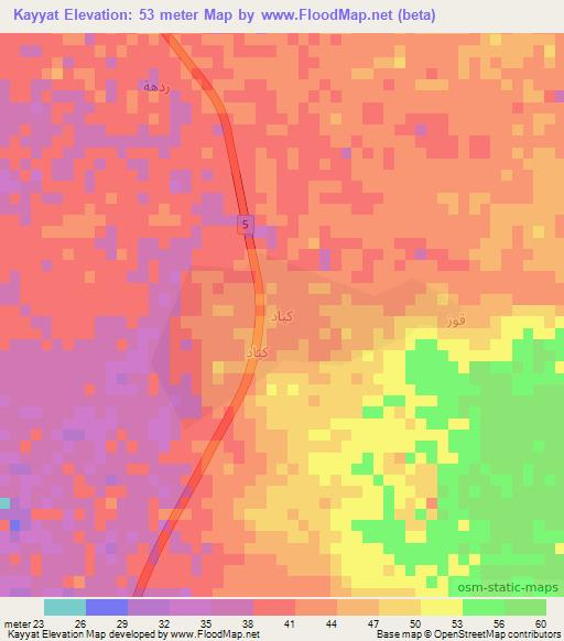 Kayyat,Saudi Arabia Elevation Map