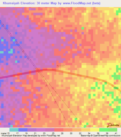 Khumsiyah,Saudi Arabia Elevation Map