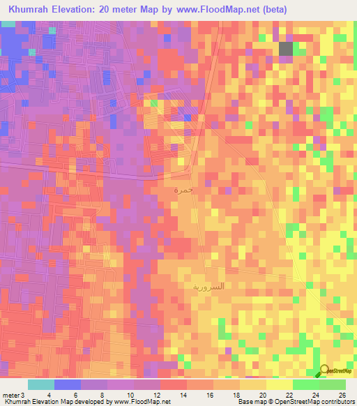 Khumrah,Saudi Arabia Elevation Map