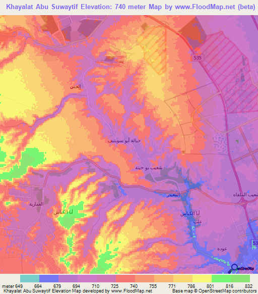 Khayalat Abu Suwaytif,Saudi Arabia Elevation Map