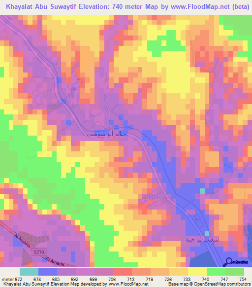 Khayalat Abu Suwaytif,Saudi Arabia Elevation Map