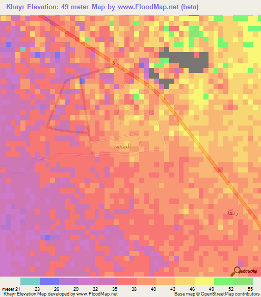 Khayr,Saudi Arabia Elevation Map