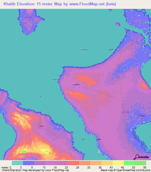 Khatib,Saudi Arabia Elevation Map