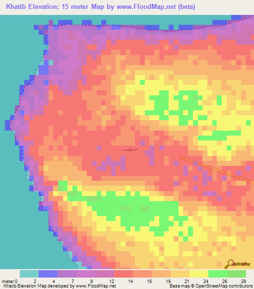 Khatib,Saudi Arabia Elevation Map