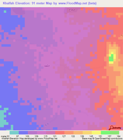 Khalfah,Saudi Arabia Elevation Map