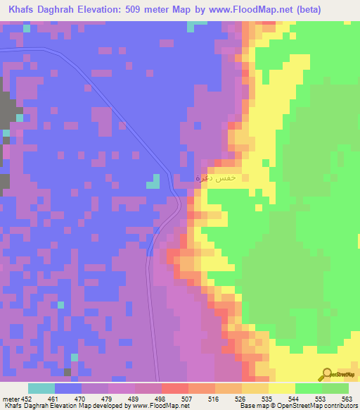 Khafs Daghrah,Saudi Arabia Elevation Map