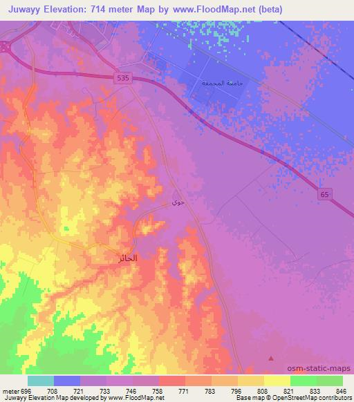 Juwayy,Saudi Arabia Elevation Map