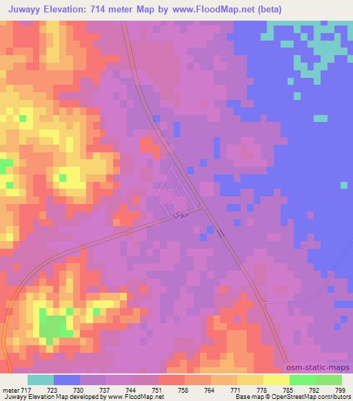 Juwayy,Saudi Arabia Elevation Map