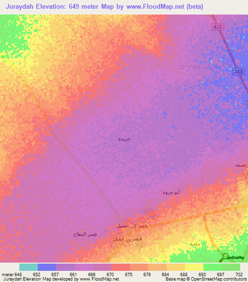 Juraydah,Saudi Arabia Elevation Map