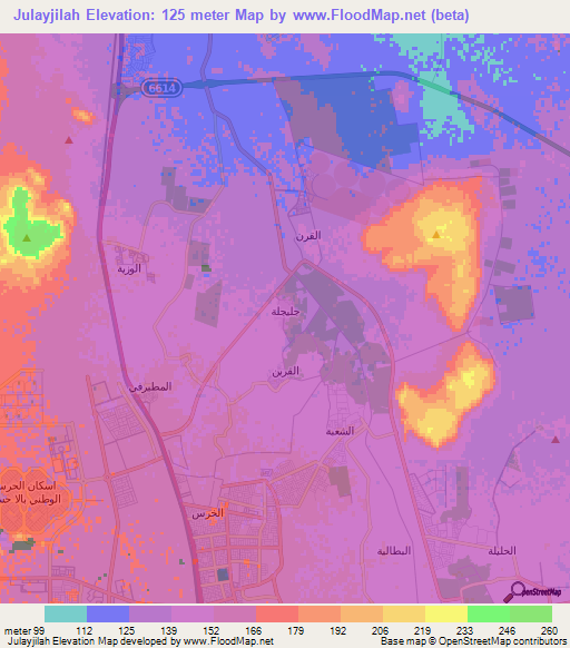 Julayjilah,Saudi Arabia Elevation Map