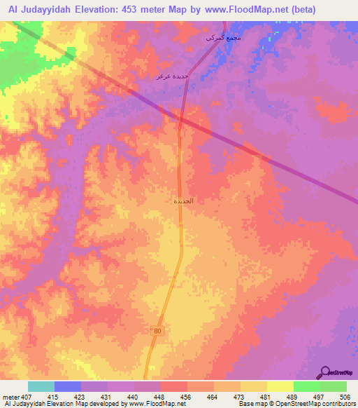 Al Judayyidah,Saudi Arabia Elevation Map