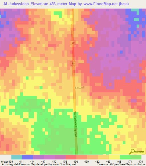 Al Judayyidah,Saudi Arabia Elevation Map