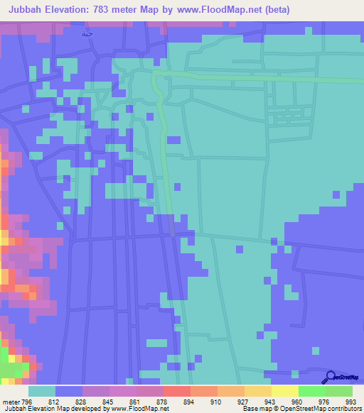 Jubbah,Saudi Arabia Elevation Map