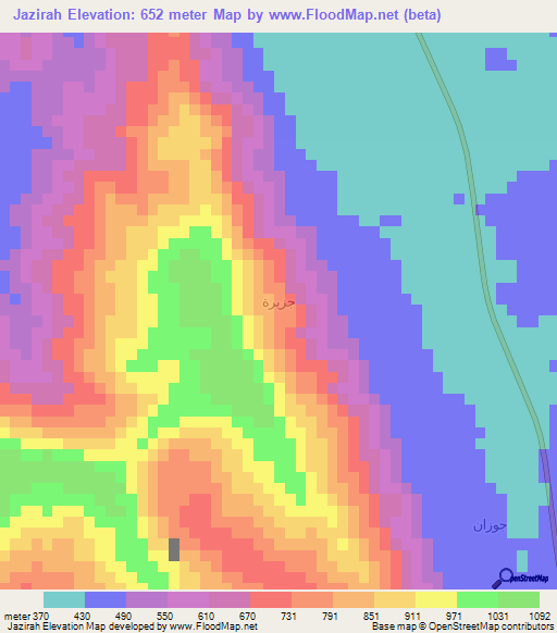 Jazirah,Saudi Arabia Elevation Map