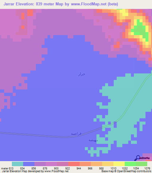 Jarrar,Saudi Arabia Elevation Map