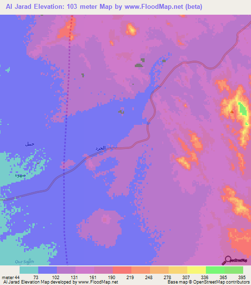 Al Jarad,Saudi Arabia Elevation Map