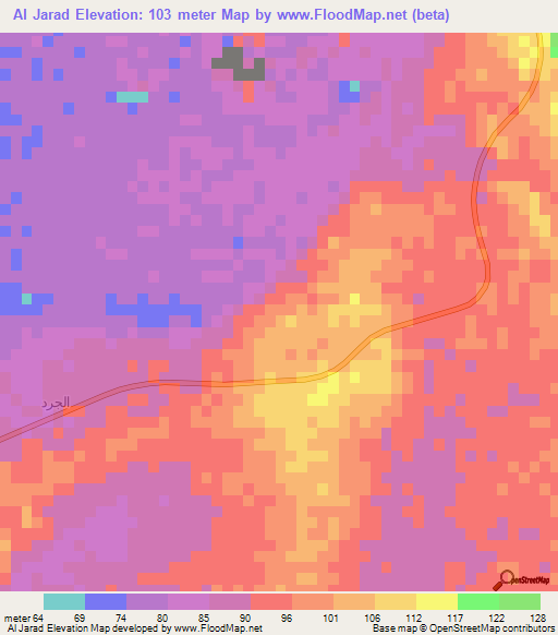 Al Jarad,Saudi Arabia Elevation Map