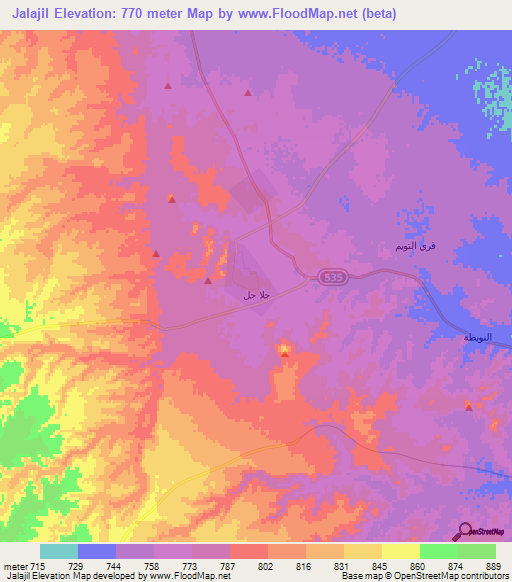 Jalajil,Saudi Arabia Elevation Map