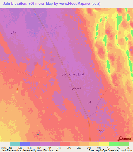 Jafn,Saudi Arabia Elevation Map