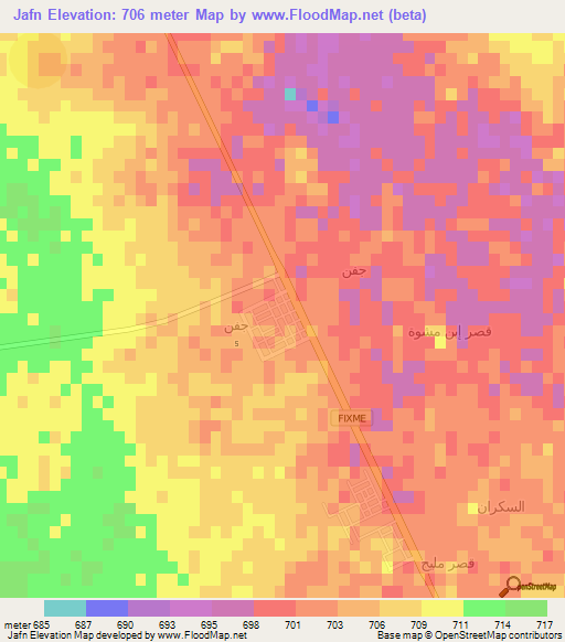 Jafn,Saudi Arabia Elevation Map