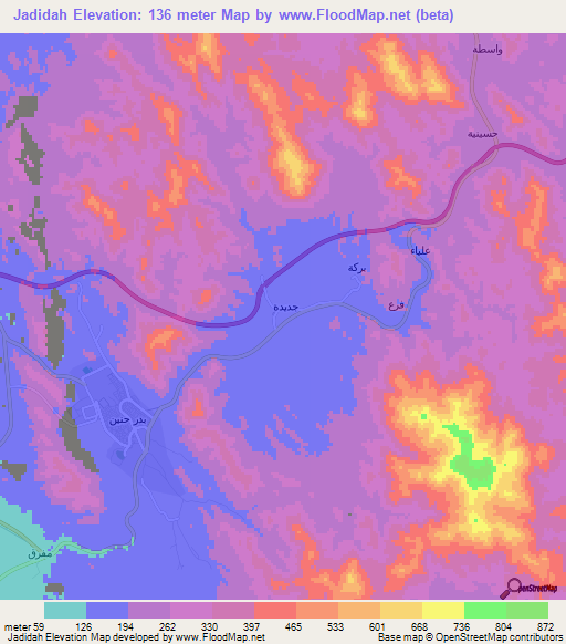 Jadidah,Saudi Arabia Elevation Map