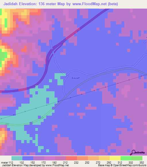 Jadidah,Saudi Arabia Elevation Map