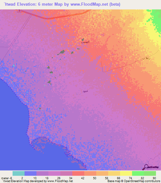 `Itwad,Saudi Arabia Elevation Map