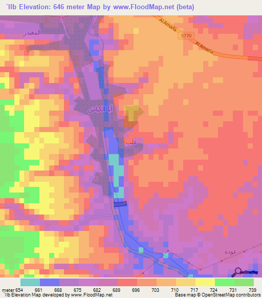 `Ilb,Saudi Arabia Elevation Map