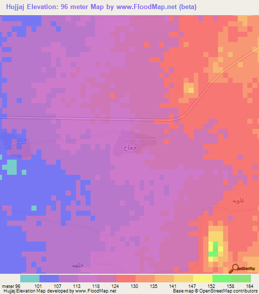 Hujjaj,Saudi Arabia Elevation Map