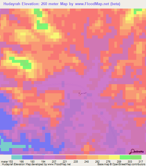 Hudayrah,Saudi Arabia Elevation Map