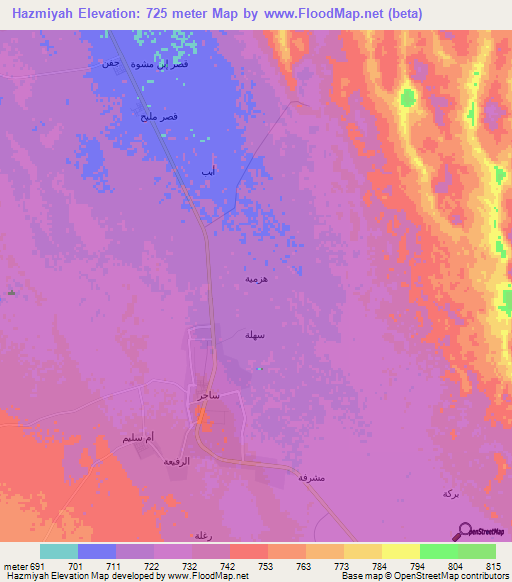 Hazmiyah,Saudi Arabia Elevation Map